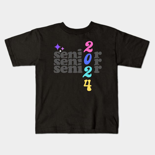 Senior 2024 Kids T-Shirt by suzanoverart